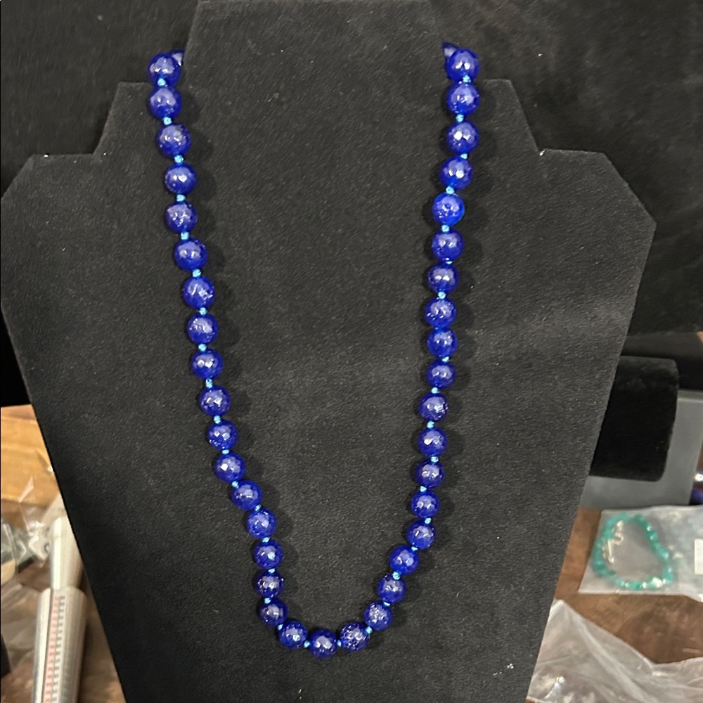 Elegant Blue Beaded Necklace